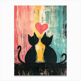 Two Cats Kissing Lienzo