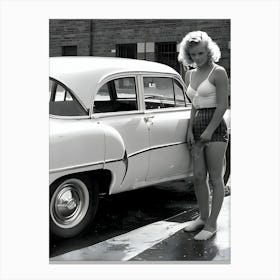 50's Era Community Car Wash Reimagined - Hall-O-Gram Creations 2 Canvas Print