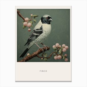 Ohara Koson Inspired Bird Painting Finch 1 Poster Canvas Print