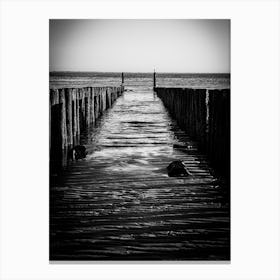 Pile Heads At Beach of The North Sea // The Netherlands // Travel photography Canvas Print