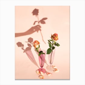 Roses And Hand Shadow Canvas Print