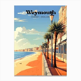 Weymouth Dorset England Seaside Modern Travel Illustration Canvas Print