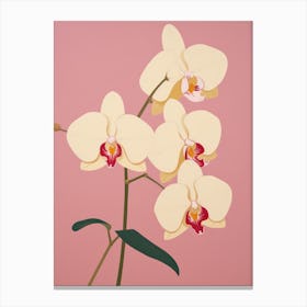 Orchids Flower Big Bold Illustration 3 Canvas Print