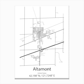 Altamont,United States Minimalist Map Canvas Print