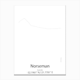 Norseman,Australia Minimalist Map Canvas Print