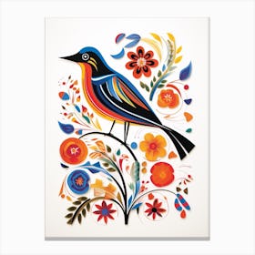 Scandinavian Bird Illustration Sparrow 4 Canvas Print