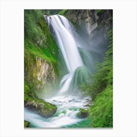Grawa Waterfall, Austria Realistic Photograph (3) Canvas Print