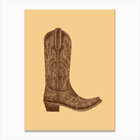 Brown Cowgirl Boot Canvas Print