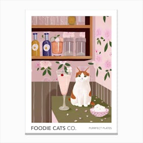 Foodie Cats Co Cat And Ice Cream 4 Canvas Print