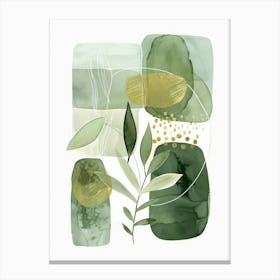 Sage and Gold Abstract Canvas Print Canvas Print