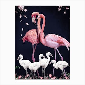 Flamingo family Canvas Print