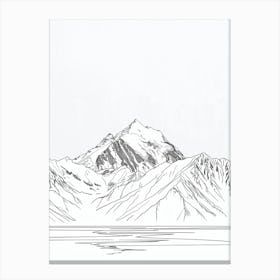 Mount Mckinley Denali Usa Line Drawing 5 Canvas Print