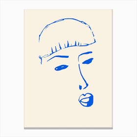 Matisse Style Portrait 2 Blue Canvas Print