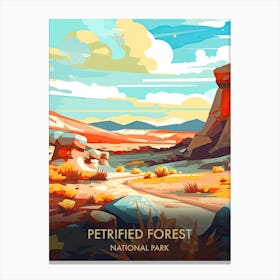Petrified Forest National Park Travel Poster Illustration Style 1 Canvas Print