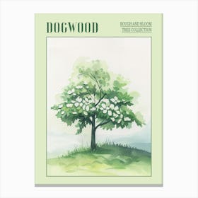 Dogwood Tree Atmospheric Watercolour Painting 1 Poster Canvas Print