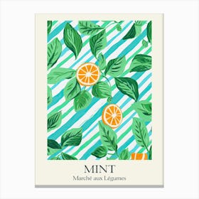 Marche Aux Legumes Mint Summer Illustration 4 Canvas Print