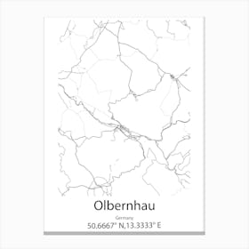 Olbernhau,Germany Minimalist Map Toile