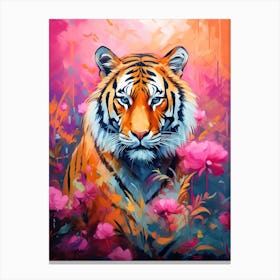 Tiger Art In Color Field Painting Style 4 Canvas Print