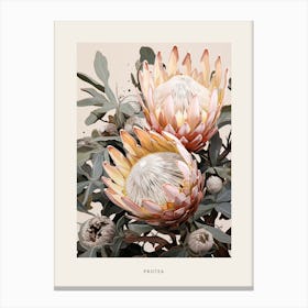 Flower Illustration Protea 2 Poster Canvas Print