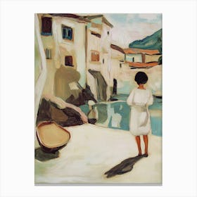 Girl By The Water Canvas Print