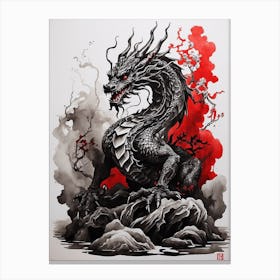 Dragon Ink Painting Canvas Print