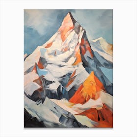 Alpamayo Peru Mountain Painting Canvas Print