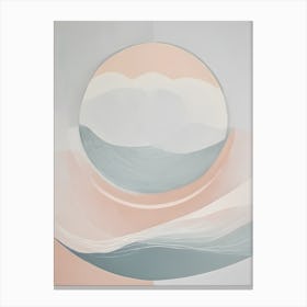 Billow - True Minimalist Calming Tranquil Pastel Colors of Pink, Grey And Neutral Tones Abstract Painting for a Peaceful New Home or Room Decor Circles Clean Lines Boho Chic Pale Retro Luxe Famous Peace Serenity Canvas Print