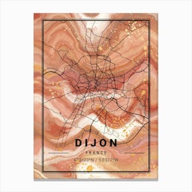 Dijon Map Canvas Print