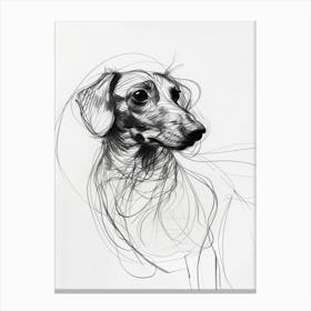 Dachshund Dog Charcoal Line 1 Canvas Print