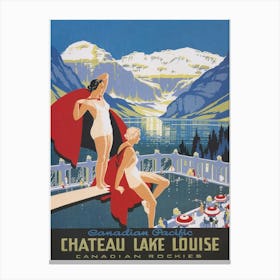 Lake Louise Canada Vintage Travel Poster 1 Canvas Print