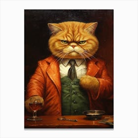 Gangster Cat Exotic Shorthair Cat 5 Canvas Print