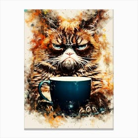 Grumpy Cat coffee Canvas Print
