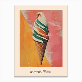 Summer Vibes Ice Cream Poster 2 Canvas Print