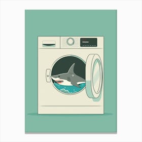 Shark In Washing Machine Canvas Print