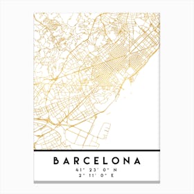 Barcelona Spain City Street Map Canvas Print