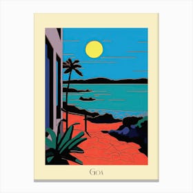 Poster Of Minimal Design Style Of Goa, India 4 Canvas Print