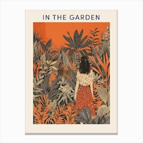 In The Garden Poster Orange 2 Canvas Print