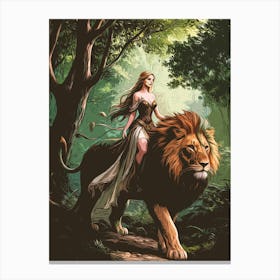 Girl And Lion Toile