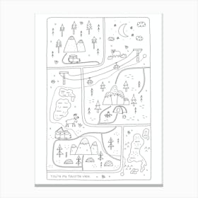 Minimal Adventure Map Canvas Print