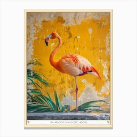 Greater Flamingo Galapagos Islands Ecuador Tropical Illustration 9 Poster Canvas Print