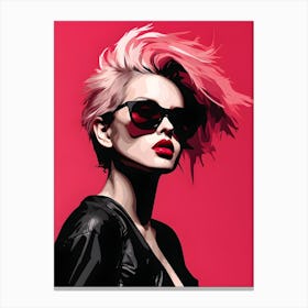 Girl With Pink Hair 1 Canvas Print