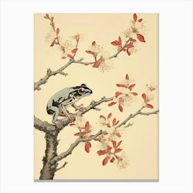 Resting Frog Japanese Style 5 Canvas Print
