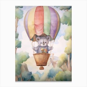 Baby Koala 1 In A Hot Air Balloon Canvas Print