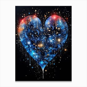 Space Zodiac Heart 4 Canvas Print