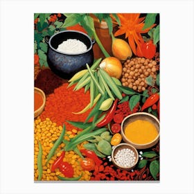 African Cuisine Matisse Inspired Illustration8 Canvas Print