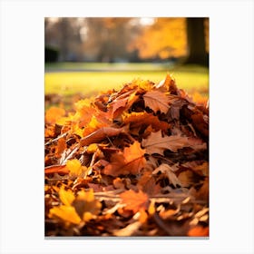 Pile of Autumn Leaves Canvas Print