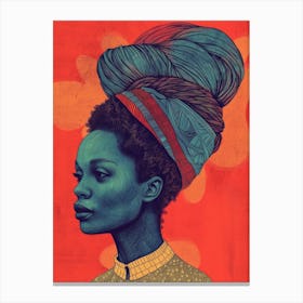 African Woman With Turban 16 Canvas Print