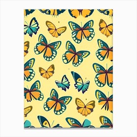 Butterfly Repeat Pattern Retro Illustration 1 Canvas Print