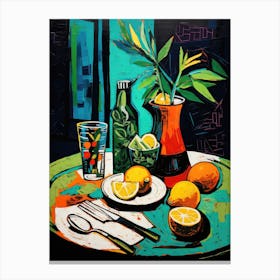 Lemons On The Table Canvas Print