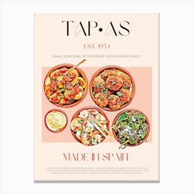 Tapas Mid Century Canvas Print